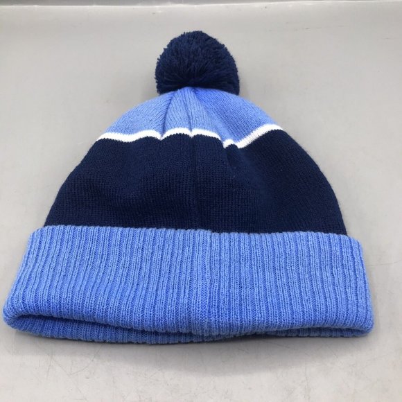 Tennessee Titans Knit Beanie Pom Hat Cap Blue Idegy OSFM - NFL Football EUC - Picture 2 of 4